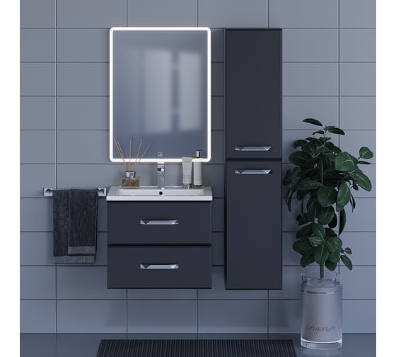 Пенал Uperwood Foster 36x30x160 см, подвесной, черный 291020527
