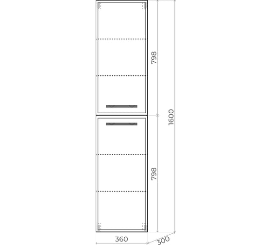 Пенал Uperwood Foster 36x30x160 см, подвесной, черный 291020527