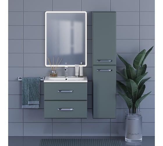 Пенал Uperwood Foster 36x30x160 см, подвесной, серый графит 291020528