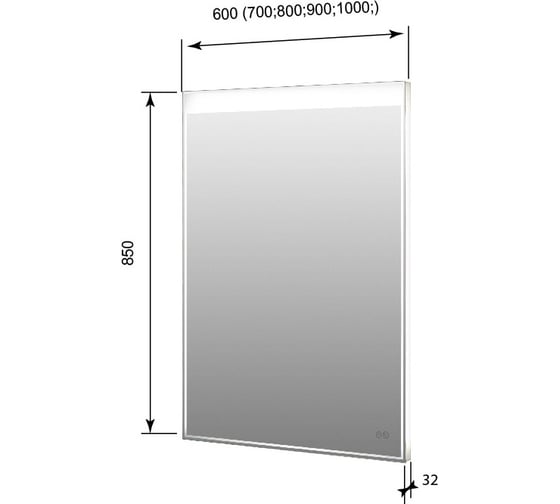 Зеркало Aquanet Палермо new 8085 с LED подсветкой, 800х850x32 мм, сенсорный выключатель 00249352