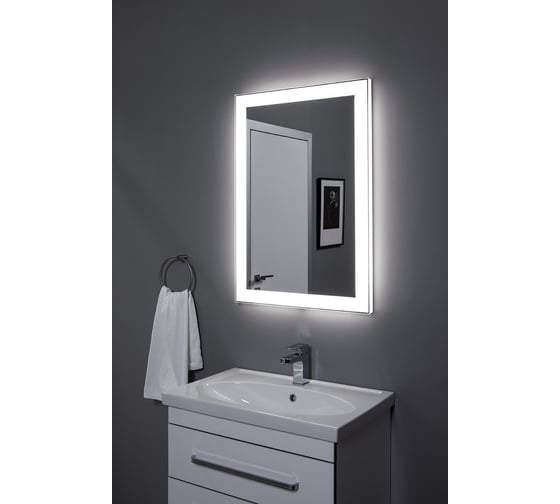 Зеркало Aquanet Алассио new 10085 с LED подсветкой, 1000х850x32 мм, сенсорный выключатель 00249347