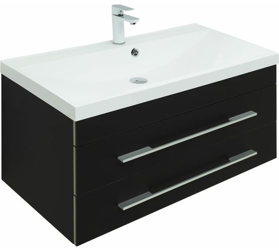 Тумба Aquanet Верона 90 New черный матовый 00272429