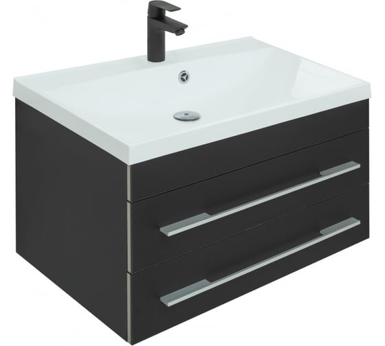 Тумба Aquanet Верона 75 New черный матовый 00272427