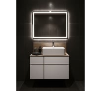 Тумба под раковину AQUATON Мишель 80 дуб эндгрейн, белый 1A244501MIX40