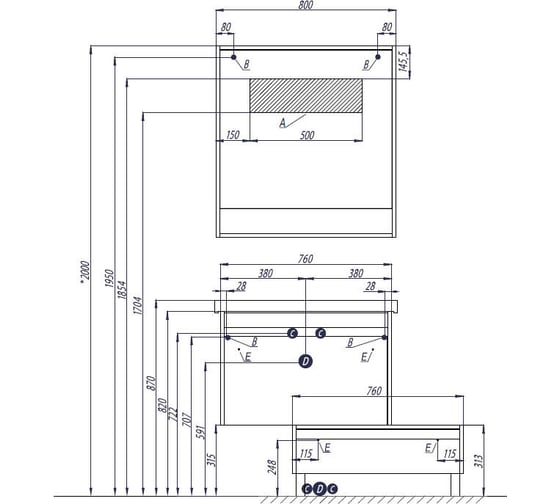 Зеркало Акватон Капри 80 Таксония темная 1A230402KPDB0