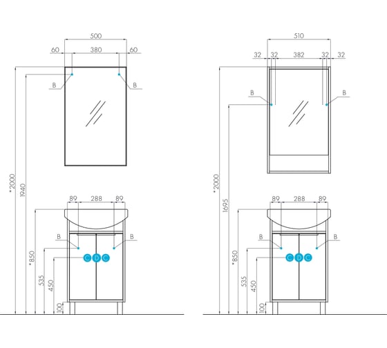 Зеркало Акватон Рико 50 1A216302RI010