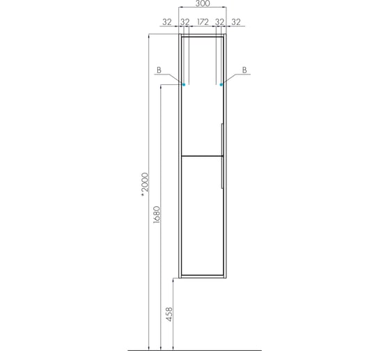 Шкаф - колонна Акватон Рико белый, ясень фабрик 1A216603RIB90