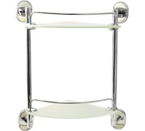 Полка Solinne Element стеклянная, двухъярусная, хром, стекло-сатин 2552.392