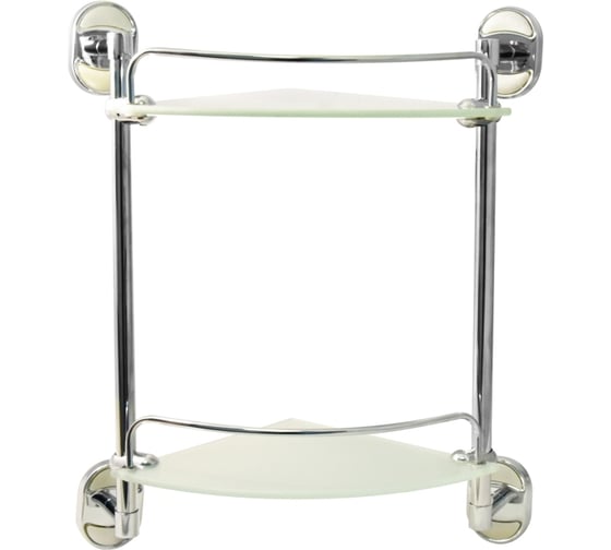 Полка Solinne Element стеклянная, двухъярусная, хром, стекло-сатин 2552.392