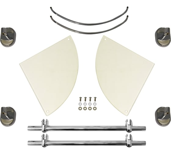 Полка Solinne Element стеклянная, двухъярусная, хром, стекло-сатин 2552.392