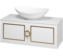 Тумба подвесная Brevita STEFFANY -105 2 двери с латунными вставками STEF-06105-01-01