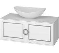 Тумба подвесная Brevita STEFFANY -105 2 двери с хром вставками STEF-06105-01-01h