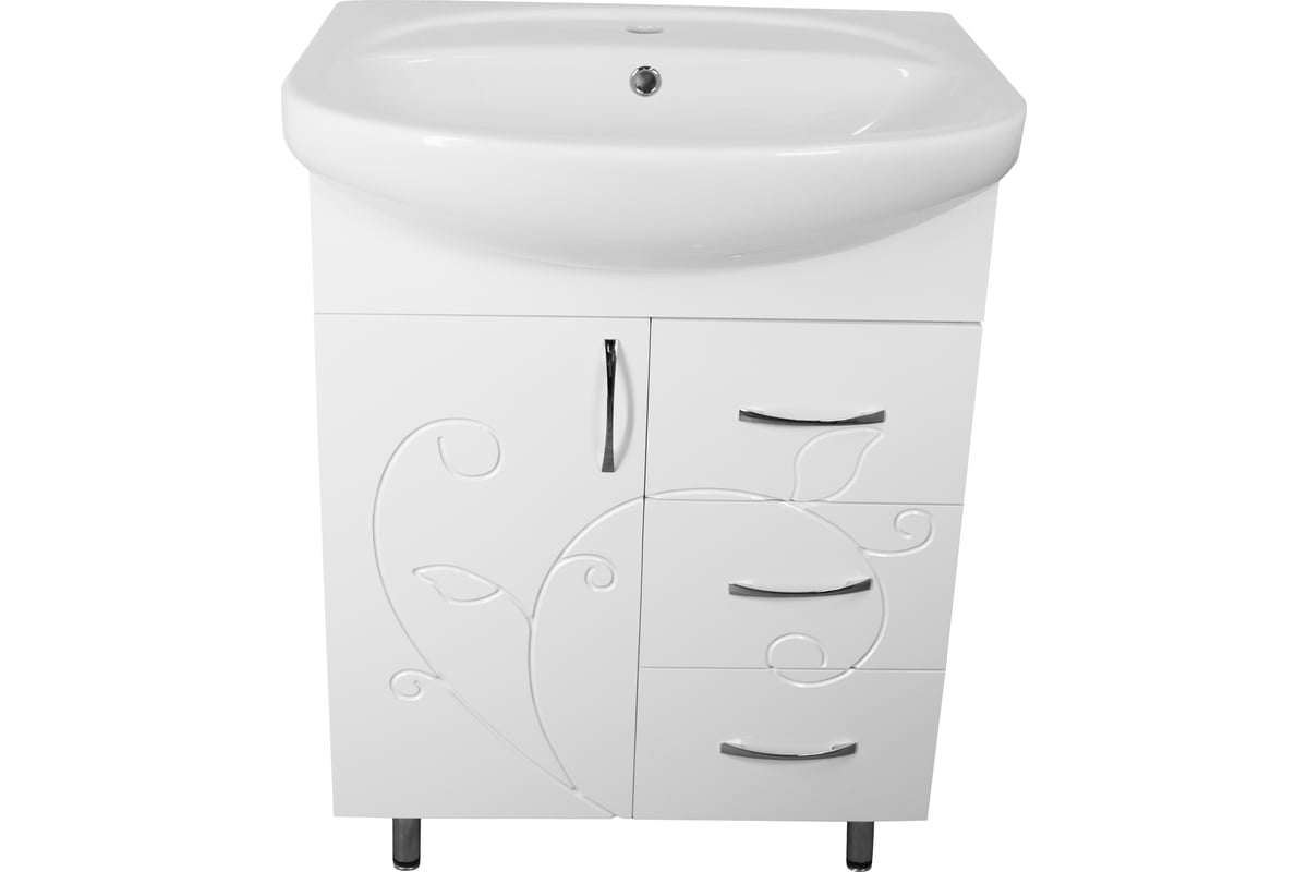 Тумба Style Line ФЬЮЖН 24 (3 ящ.) под умывальник Стелла 65 ЛС-00002285 ...
