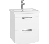 Подвесная тумба Style Line "Жасмин 2" (2 ящ.) Комо 50, Люкс белая, PLUS ЛС-000010039