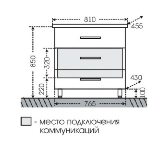 Тумба для умывальника СаНта Виктория 80 напольная ум. Фостер 80 700129N