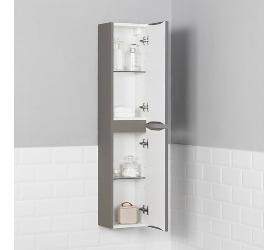 Подвесной пенал ИТАНА Verona 25 250x200x1200 HM-553-1S Смоки софт, серый 4657773601451 1
