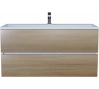 Тумба под раковину для ванной uperwood Barsa 100 см, подвесная, белая/дуб сонома 293020533