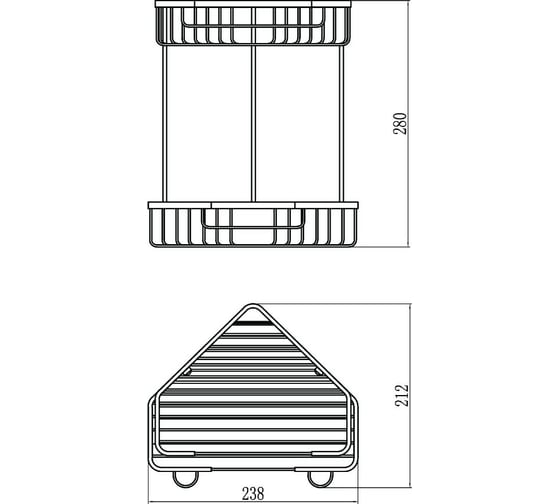 Полка решетка Savol угловая, двойная S-002832-2