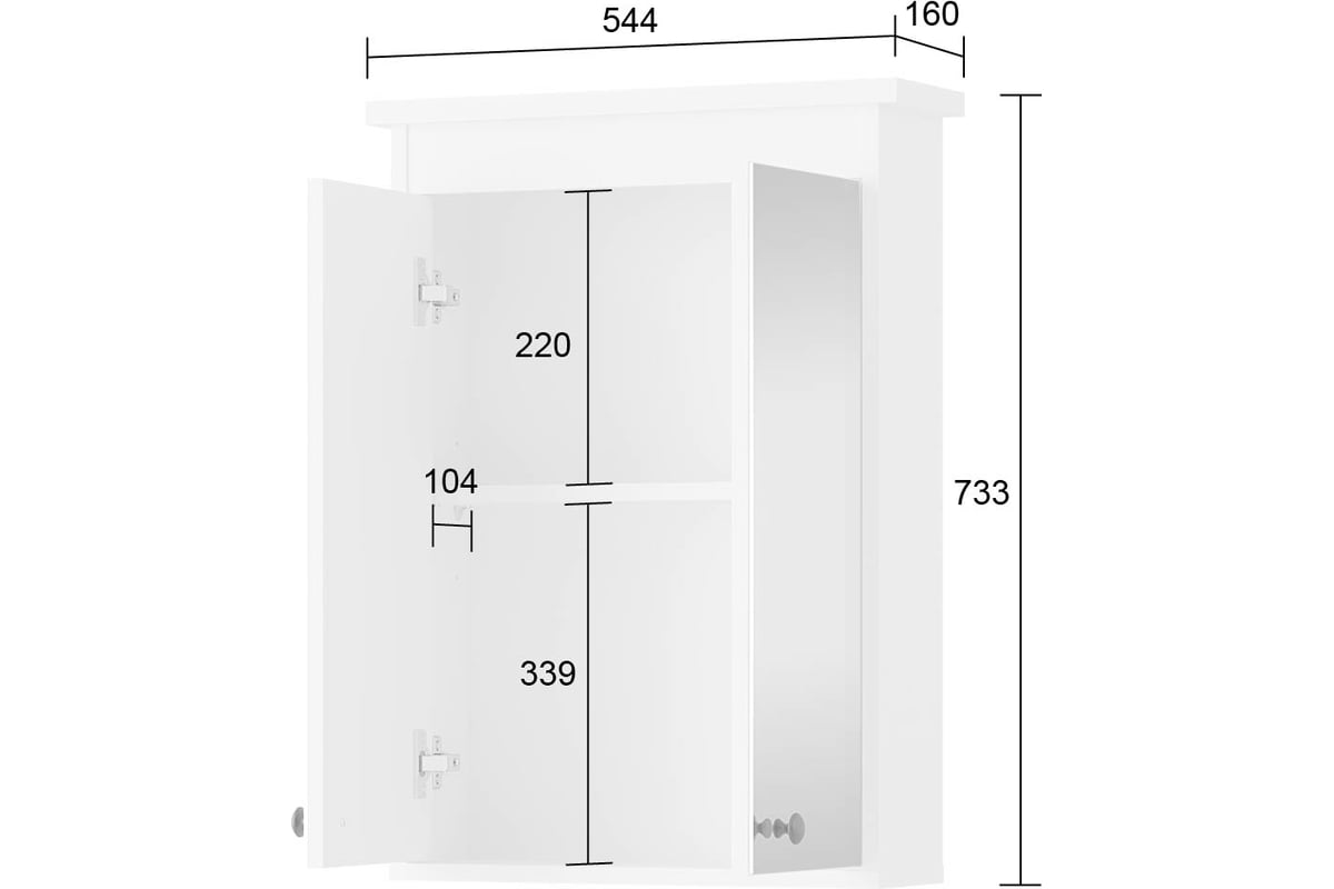 Зеркальный шкаф итана анкона 50 500х150х790