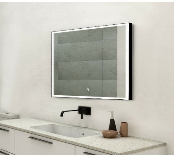 Зеркало с подсветкой Art&Max Arezzo 1200x800 тёплый/холодный свет AM-Are-1200-800-DS-FC-H-Nero