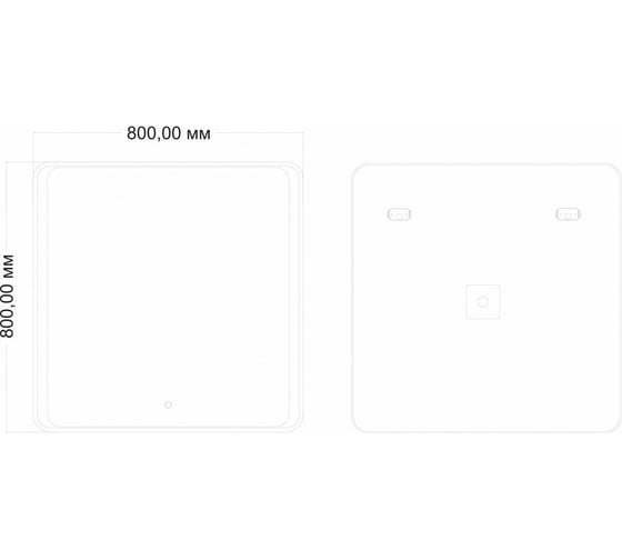 Зеркало с подсветкой Art&Max Elegant 800x800 AM-Ele-800-800-DS-F