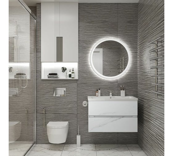 Зеркало с подсветкой Art&Max Napoli AM-Nap-800-DS-F-White