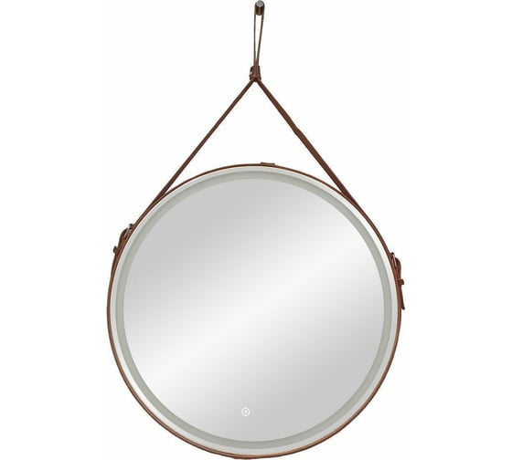 Зеркало с подсветкой на ремне из коричневой кожи Art&Max Milan D800 AM-Mil-800-DS-F-Brown 1