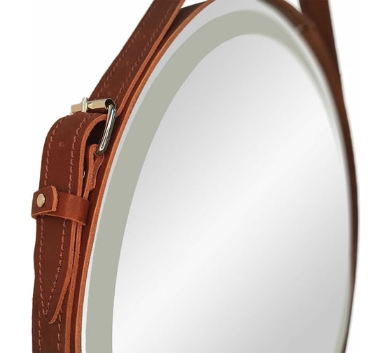 Зеркало с подсветкой на ремне из коричневой кожи Art&Max Milan AM-Mil-650-DS-F-Brown