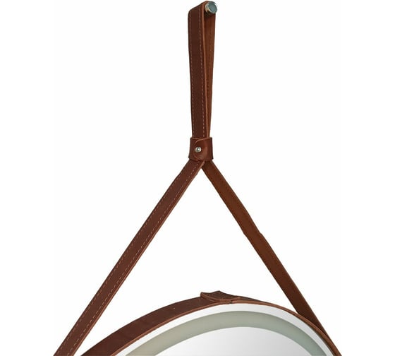 Зеркало с подсветкой на ремне из коричневой кожи Art&Max Milan AM-Mil-650-DS-F-Brown