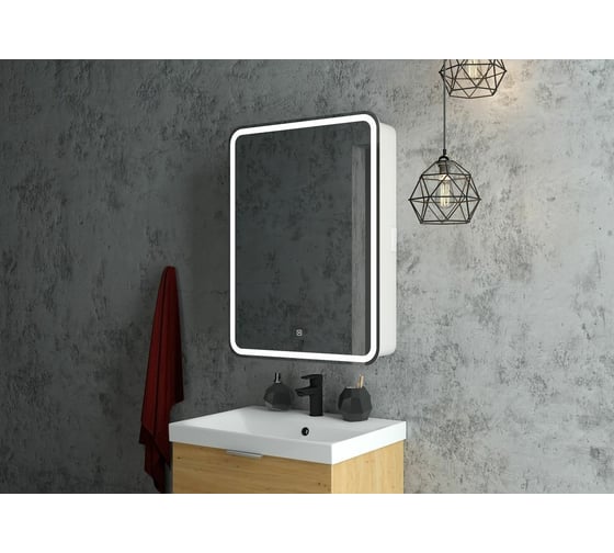 Зеркало-шкаф с подсветкой Art&Max PLATINO AM-Pla-550-800-1D-L-DS-F