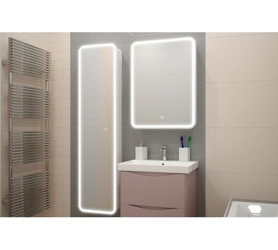 Зеркало-шкаф с подсветкой Art&Max PLATINO AM-Pla-600-800-1D-R-DS-F