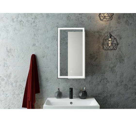 Зеркало-шкаф с подсветкой Art&Max TECHNO AM-Tec-350-650-1D-L-DS-F-Nero