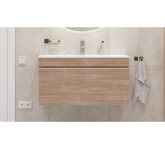 Подвесная тумба Velvex Pulsus 100 Дуб сонома tpPUL.100-25