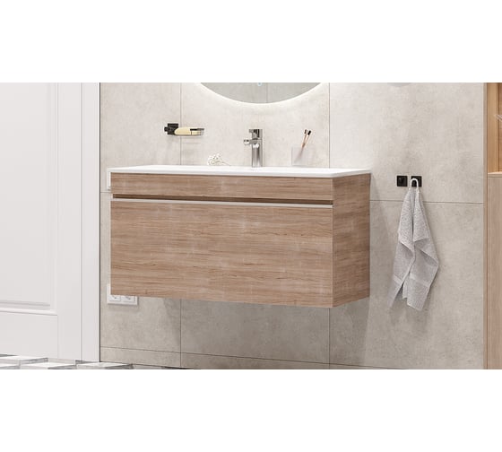 Подвесная тумба Velvex Pulsus 100 Дуб сонома tpPUL.100-25