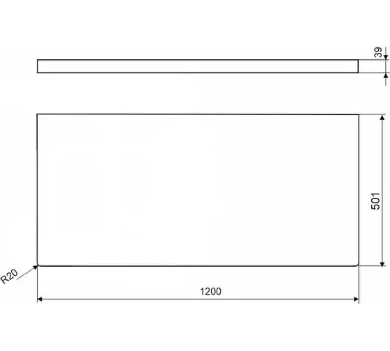 Столешница Velvex Klaufs 120x51 без выреза, тумба слева, Invisible Line, шатанэ StKLA.120.51.TL.IL-617