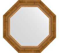 Зеркало в багетной раме EVOFORM состаренная бронза, с плетением 70 мм, 53x53 см BY 3673