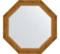 Зеркало в багетной раме EVOFORM состаренная бронза, с плетением 70 мм, 63x63 см BY 3674