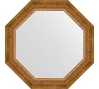 Зеркало в багетной раме EVOFORM состаренная бронза, с плетением 70 мм, 58x58 см BY 7316