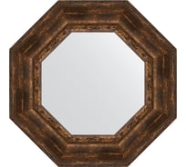 Зеркало в багетной раме EVOFORM состаренное дерево, с орнаментом 120 мм, 62.6x62.6 см BY 3862