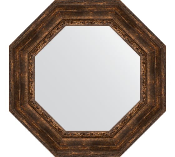 Зеркало в багетной раме EVOFORM состаренное дерево, с орнаментом 120 мм, 72.6x72.6 см BY 3863 1