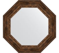 Зеркало в багетной раме EVOFORM состаренное дерево, с орнаментом 120 мм, 82.6x82.6 см BY 3864