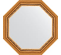 Зеркало в багетной раме EVOFORM состаренное золото, с плетением 70 мм, 63.2x63.2 см BY 3752