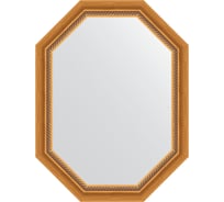 Зеркало в багетной раме EVOFORM состаренное золото, с плетением 70 мм, 63x83 см BY 7107