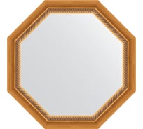 Зеркало в багетной раме EVOFORM состаренное золото, с плетением 70 мм, 68x68 см BY 7313