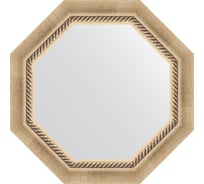 Зеркало в багетной раме EVOFORM состаренное серебро, с плетением 70 мм, 53.2x53.2 см BY 3754