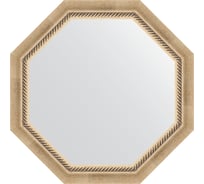 Зеркало в багетной раме EVOFORM состаренное серебро, с плетением 70 мм, 68x68 см BY 7315