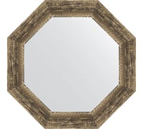 Зеркало в багетной раме EVOFORM старое дерево, с плетением 70 мм, 53x53 см BY 3664