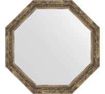 Зеркало в багетной раме EVOFORM старое дерево, с плетением 70 мм, 73x73 см BY 3666