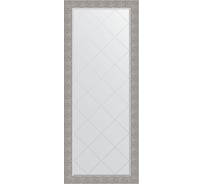 Напольное зеркало с гравировкой в багетной раме EVOFORM чеканка серебряная 90 мм, 81x201 см BY 6383