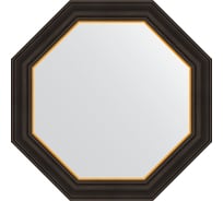 Зеркало в багетной раме EVOFORM черное дерево с золотом 71 мм, 64x64 см BY 3875